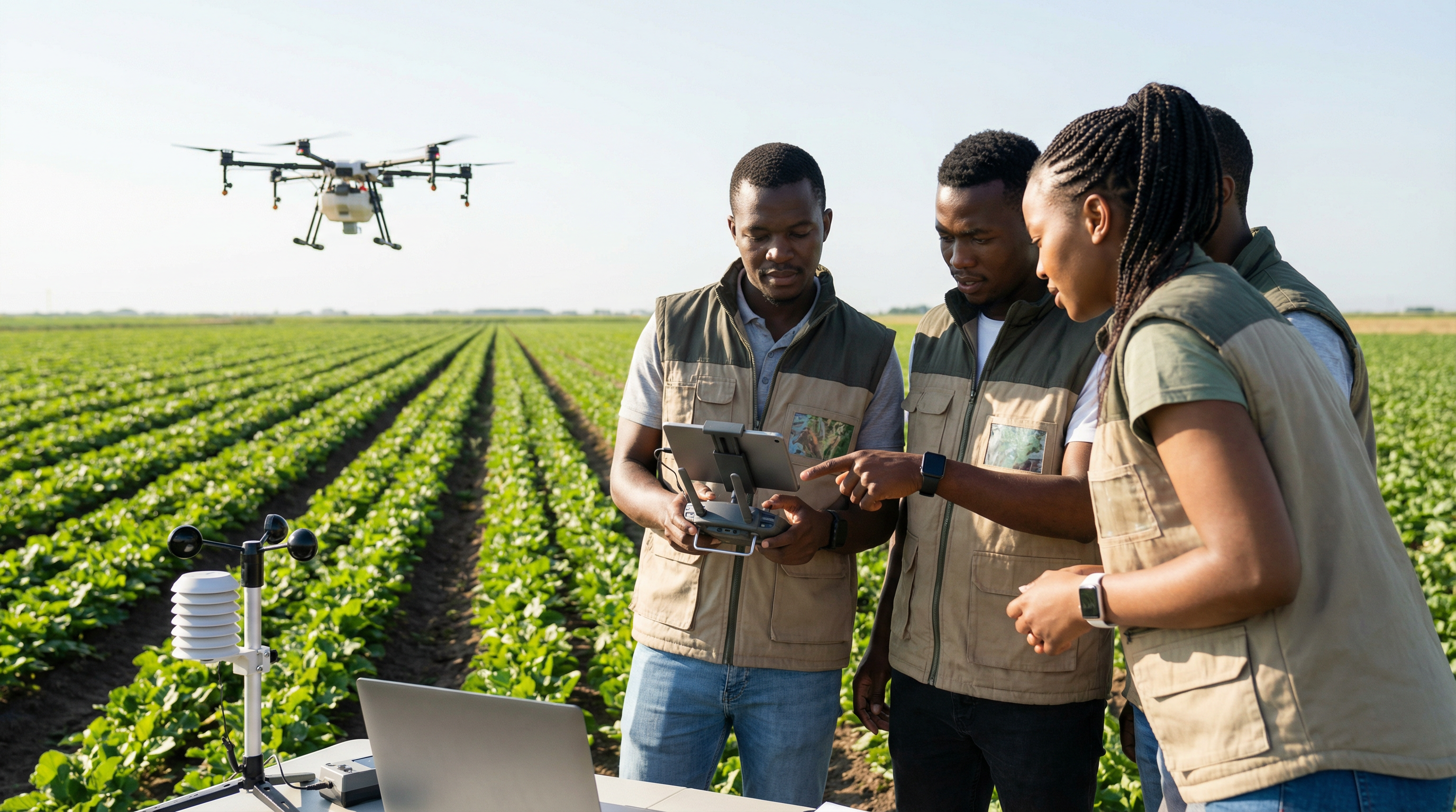 Youth Farmers Using Drones